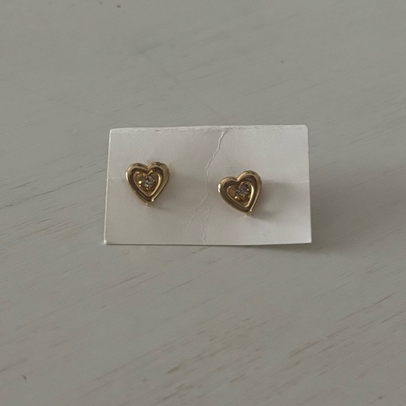 Jewelry - Gold Heart Stud Earrings